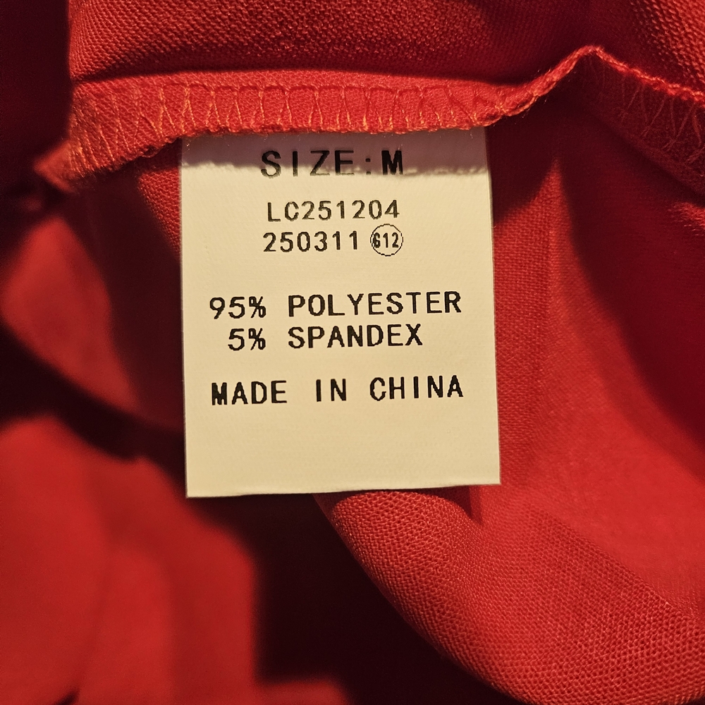 Chic Red V-Neck Blouse for Women - Picture 2 of 8